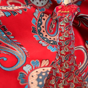 Wzór wzór satynowe tkaniny brokatowe tkaniny żakardowe do szycia cheongsam i kimono diy patchwork odzież Materiał