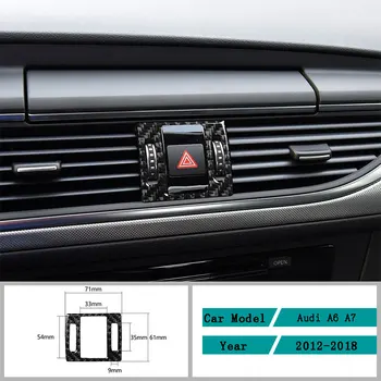 Włókna Węglowego Akcesoria Samochodowe Wnętrze Lampy Ostrzegawcze Ozdoby Czarny Modyfikacja Pokrywa Wykończenie Naklejki Do Audi A6 A7 2012-2018