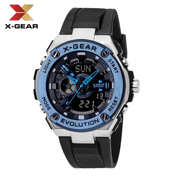 X-GEAR Męskie zegarki sportowe zegarki męskie 5ATM Dive Swim modne cyfrowe zegarki wojskowe wielofunkcyjne zegarki relogio masculino