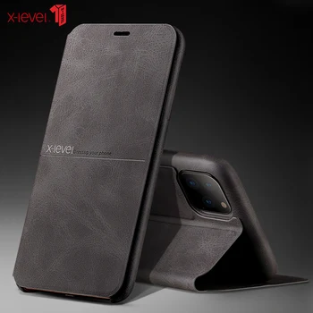 X-Level luksusowe skórzane etui do nowego iPhone ' a 12 mini 11 Pro XS Max XR X 8 8 7 Plus SE 2 Full Protective Business Cover Case