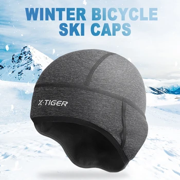 X-TIGER Man Winter Windproof Thermal Fleece Cycling Running Cap Skiing Motocycle Riding Head Hat Woman MTB Bike Kolarstwo nakrycia głowy