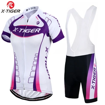 X-Tiger Pro Women Summer Cycling Set Quick-Dry Racing Bicycle Cycling Clothing Oddychającym Mountain Bike Clothes Jazda Na Rowerze Jersey