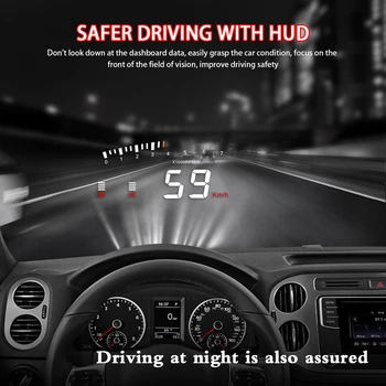 X5 Car HUD Head-Up Display OBD 2 GPS Digital Car Speedometer Alarm Speed Projector Warning Auto HUD OBD2 Display