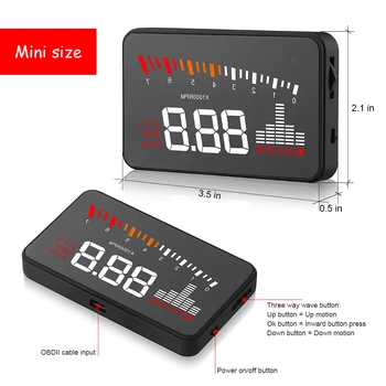 X5 Car HUD Head-Up Display OBD 2 GPS Digital Car Speedometer Alarm Speed Projector Warning Auto HUD OBD2 Display