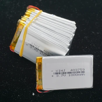 XINJ 10pcs 3.7 V 1000mAh Li litowo-polimerowy akumulator li-po Li ion cell 403759 GPS PSP aparatu e-book jazdy telefonicznych godzin