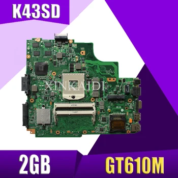 XinKaidi K43SD płyta główna laptopa ASUS A43S K43S A84S K43SD druku płyty głównej w OK HM65 GT610M 2GB