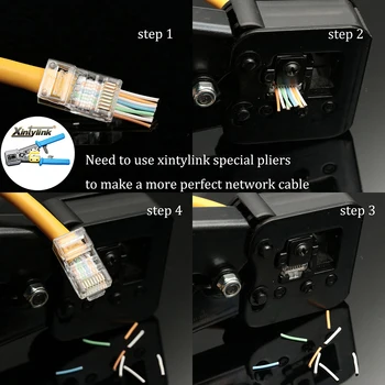 Xintylink EZ złącze rj45 cat6 rg rj 45 ethernet modem kablowy wtyk 8P8C utp rg45 cat 6 złącze sieciowe lan nieekranowane modułowe конектор
