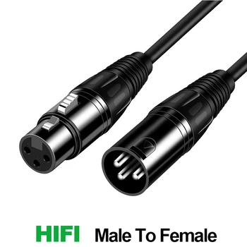 XLR kabel Karaoke mikrofon dźwiękowa broń kabel do wzmacniacza miksera mężczyzna kobieta przedłużacz jack 3,5 mm-XLR żeński głośnik kabel