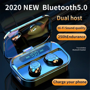 XVIDA M7S z ładowarką do ładowania smartfona słuchawki bezprzewodowe Bluetooth 5.0 TWS słuchawki mikrofon HD połączeń sportowy zestaw słuchawkowy
