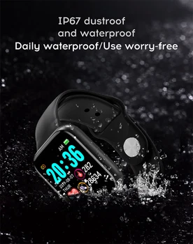 Y68 D20 ciśnienie krwi, rytm serca inteligentne bransoletka IP68 Wodoodporny fitness tracker sportowe inteligentne zegarki dla mężczyzn kobiet Y68 inteligentny zegarek