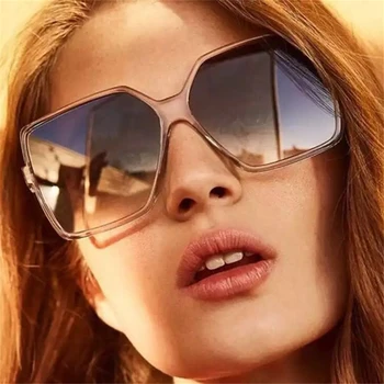 YAMEIZE moda ponadgabarytowych kwadratowych okularów luksusowej marki projektant gradient okulary klasyczne okulary odcienie Gafa De Sol