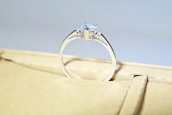 YANHUI proste serce pasjans pierścień 925 srebro prezent ślubny miłość na zawsze obrączki dla kobiet wykwintne biżuteria JZ006