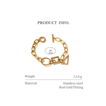 Yhpup 2020 biżuteria ze stali nierdzewnej, ten stylowy, niepowtarzalny projekt geometryczny bransoletka łańcuch dla kobiet bransoletki kobiece akcesoria prezent