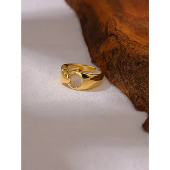 Yhpup 2021 zaręczynowy pierścień moda złoto metal Otwarcie pierścień elegancki miedź 14 K bagietki Pour Femme biżuteria jubileuszowy prezent dla kobiet