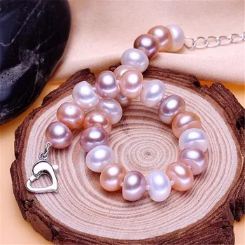 YKNRBPH S925 srebro naturalny biały perłowy bransoletka dla kobiet Ślub prezent wykwintne biżuteria bransoletki