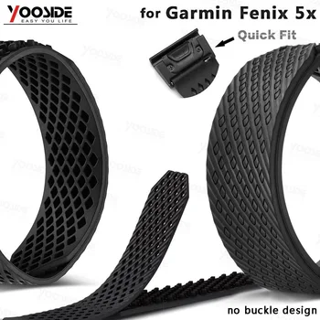 YOOSIDE bez klamry projekt 26 mm Quick Fit wymiana Miękki silikonowy Sport ogromny watchband pasek Garmin Fenix 5X/3/3H