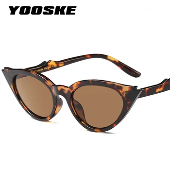 YOOSKE Cute Retro Cat Eye okulary Kobiety mały trójkąt vintage okulary damskie UV400