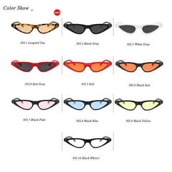 Yoovos 2021 Moda Mała Ramka Okulary Kobiety Kocie Oko Cukierki Kolor Trójkąt Vintage Okulary Odkryty Punkty Oculos De Sol