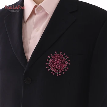 YOULAPAN HXZ05 fioletowy pomarszczony koraliki ślub broszka handmade garnitur broszka akcesoria biżuteria kostium stanik dla mężczyzn kobiet