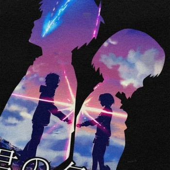 Your Name T Shirt Men Pre-shrunk Cotton Anime Manga Tshirt Kimi No Na Wa Tee Tops z krótkim rękawem letnia graficzny t-shirt odzież