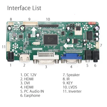 Yqwsyxl Control Board Monitor Kit for LQ164M1LA4A HDMI + DVI + VGA LCD LED screen Controller Board Driver