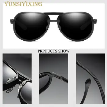 YUNSIYIXING spolaryzowane okulary przeciwsłoneczne aluminium magnez marka okulary powłoka lustro zabytkowe męskie okulary gafas de sol 6515