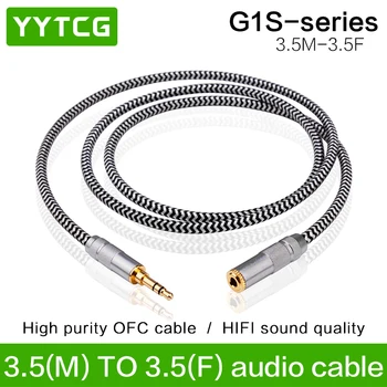 YYTCG Hifi audio 3,5 mm przedłużacz OCC HIFI 3,5 mm męski żeński kabel