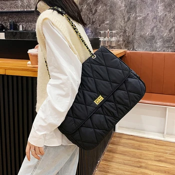 Z dostawą prosty styl denim Crossbody torby 2021 Winter Trend markowe torby na ramię Lady torby damskie modne łańcucha ręcznego worek