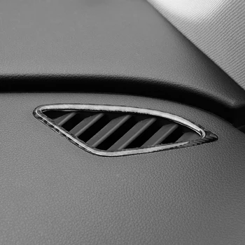 Z włókna węglowego na desce rozdzielczej klimatyzacja wyjściowa rama dekoracji pokrywa wykończenie 2 szt. Dla Audi Q3 2013-2017 akcesoria do wnętrza samochodów