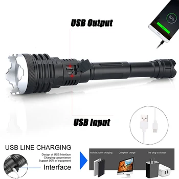 Z20 Super XHP160 najmocniejszy latarka led USB Akumulator latarka led XHP90 taktyczna latarka XHP50 lampa 18650 błysk światła