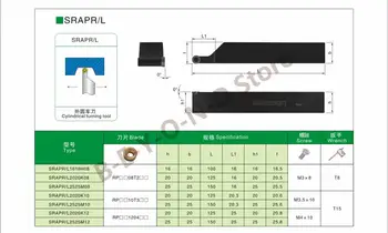 Za SRAPR1616H10 SRAPR2020K10 SRAPR2525M10 SRAPL3232P10 SRAPR SRAPL 2525 tokarka Uchwyt narzędzia użyć RPMT10 z węglików spiekanych, wkładki