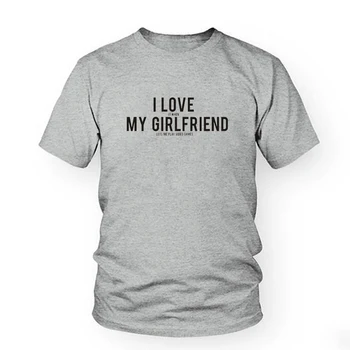 Zabawne kocham to kiedy moja dziewczyna pozwala mi grać w gry wideo List drukowania bawełniana t-shirt dla mężczyzn chłopak top graficzne trójniki