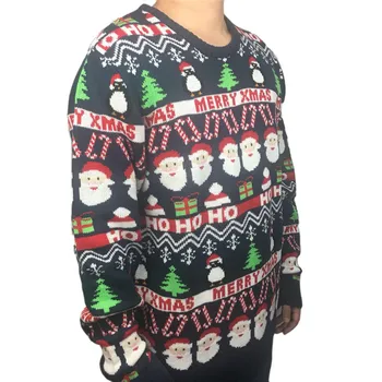 Zabawny z dzianiny brzydki świąteczny sweter dla mężczyzn kochanie Christmas party dzianiny męskie brzydkie świąteczne swetry plus size