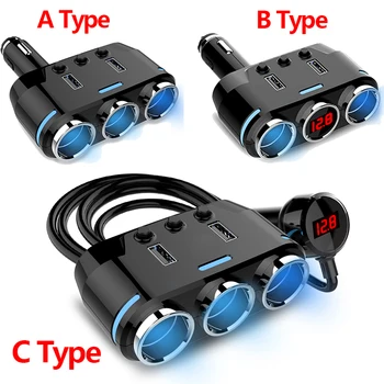 Zapalniczki samochodowej ładowarka 12V Auto Socket Splitter Plug Cars LED USB Charge Port adapter uniwersalny dla akcesoriów telefonu