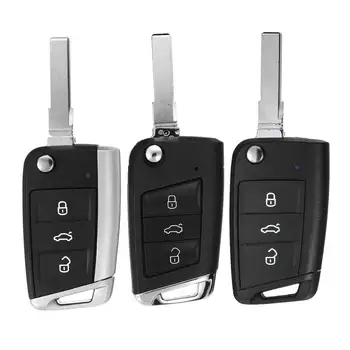 Zdalny kluczyk pokrowiec Etui brelok klucz ostrze 3 przyciski zmodyfikowany składane etui do VW Golf MK7 3 do Skoda Seat Passat B6