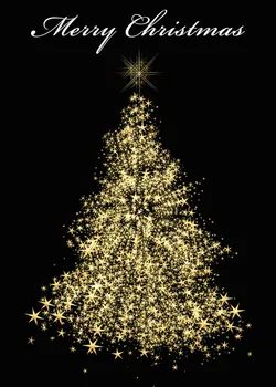 Zdjęcie tła Wesołych Świąt bożego narodzenia tło czarne złoto małe gwiazdy choinka zdjęcia winylu 5x7ft