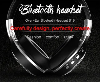 Zealot B19 Bezprzewodowa Bluetooth 4.1 zestaw słuchawkowy TF MIC FM LCD słuchawki High bass Dual Drive stereo z mikrofonem Hands Free