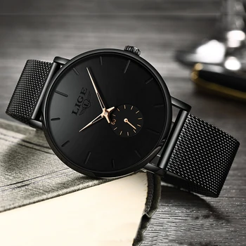 Zegarek damski LIGE Top Luxury Brand stalowa siatka wodoodporny zegarek damski kwiat kwarcowy zegarek damski urocza dziewczyna zegarek 2020