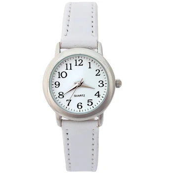 Zegarki damskie moda luksusowy skórzany pasek dzieci chłopiec dziewczynka Lady zegarek Kwarcowy okrągły unisex sukienka zegarki sportowe, zegarki U12 biały