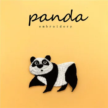 Zestaw 5 Panda haft żelaza na poprawki do ubrań anime aplikacja szyć ubrania naklejki zwierząt ikony