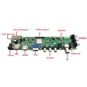 Zestaw do LP171WP4 TL TV, VGA, USB, AV Controller board 1 CCFL LCD 1440 NA 900 DVB-T2 DVB-T 30pin Digital HDMI Panel 17.1