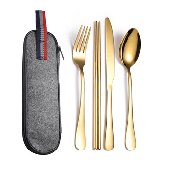 Zestaw obiadowy sztućce naczynia ze stali nierdzewnej, nóż, widelec, łyżka, zestaw naczyń ze skrzynią zachodnie obiadowe narzędzia piknik portable