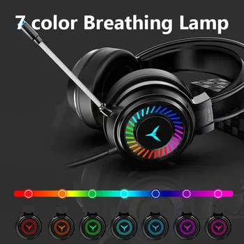 Zestawy słuchawkowe геймерские słuchawki dźwięk przestrzenny stereo słuchawki przewodowe USB mikrofon kolorowe światło PC laptop do gier zestaw słuchawkowy
