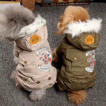 Zimowa Ciepła Odzież Dla Psów Domowych Bluzy Dla Psów Płaszcz Kombinezon Gęstnieje Ubrania Dla Zwierząt Domowych Dla Yorka Pluszowe Psy Koci Strój Puppy Ubrania #