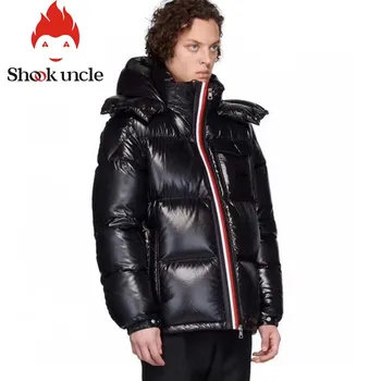Zimowa nowa męska z kapturem casual dół zbiórki kurtka jest gruba i ciepła męska odzież zimowa czarny wodoodporny dwurzędowe zamek błyskawiczny kurtka