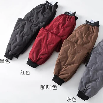 Zimowe puchowe poduszki bawełniane spodnie grubsze odzież damska z wysokim stanem temat proste spodnie wiatroszczelne ciepłe zimowe spodnie FC151