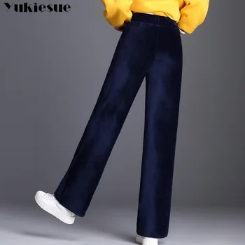Zimowe spodnie dla kobiet grube ciepłe spodnie Damskie флисовые stretch spodnie Damskie z wysokim stanem damskie, odzież spodnie 2020