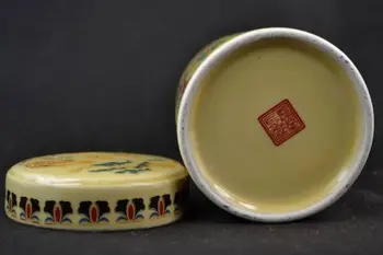 Znakomity chiński stary kolekcjonerski porcelana ręcznie namalowany japońskim вдовствующим dużą czajnik tea Caddy
