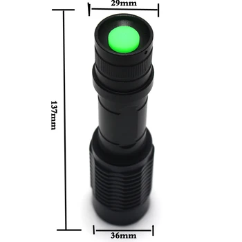Zoom Green/Red 1 Mode Hunting led latarka LED lampa warsztatowa Latarka +18650 akumulatorowe, ładowarka+Zbrojownia instalacja+zdalny przełącznik