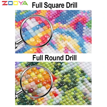 ZOOYA Diamond Painting Cross Stitch Serise Handicraft Full Round Drill Diamond Mosaic Halloween robótki Wall Art R2987